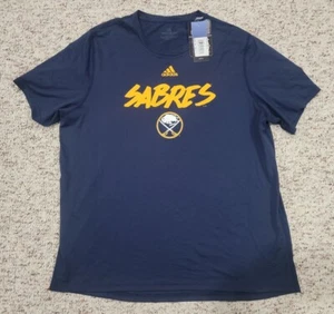 NHL Buffalo Sabres Adidas Climalite Creator Tee Blue Athletic Shirt Mens Size XL - Picture 1 of 9