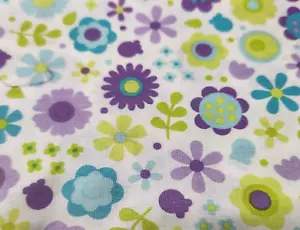 Stoff Meterware Lila Limette Aqua Tiefer 1 Yard Quilten Baumwolle - Bild 1 von 1