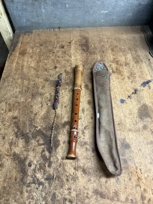 Vintage Old Peripole Elude Sparano Wooden Flute Recorder Musical Instrument Case - Image 1 of 4