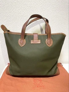Loewe Vintage Handbag Moss Green Tassel Inner All-over pattern with Storage bag - Picture 1 of 7
