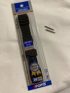 Genuine Seiko 20 mm Diver Rubber Strap + C200FS Fat Spring Bar Pair –Fits DB70BP - Picture 1 of 7