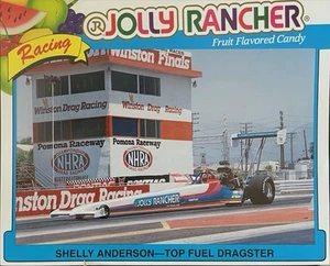 Folleto "VRHTF NHRA" Shelly Anderson "Jolly Rancher" Top Fuel Dragster - Imagen 1 de 2