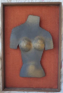 Torso artístico de metal Mcm enmarcado dimensional 12x18 pulgadas - Imagen 1 de 8
