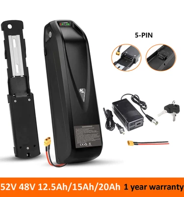 52伏48伏12.5安15安20安海龙电动自行车锂电池适用于200W-1800瓦电机BMS — 第 1/4 张图片