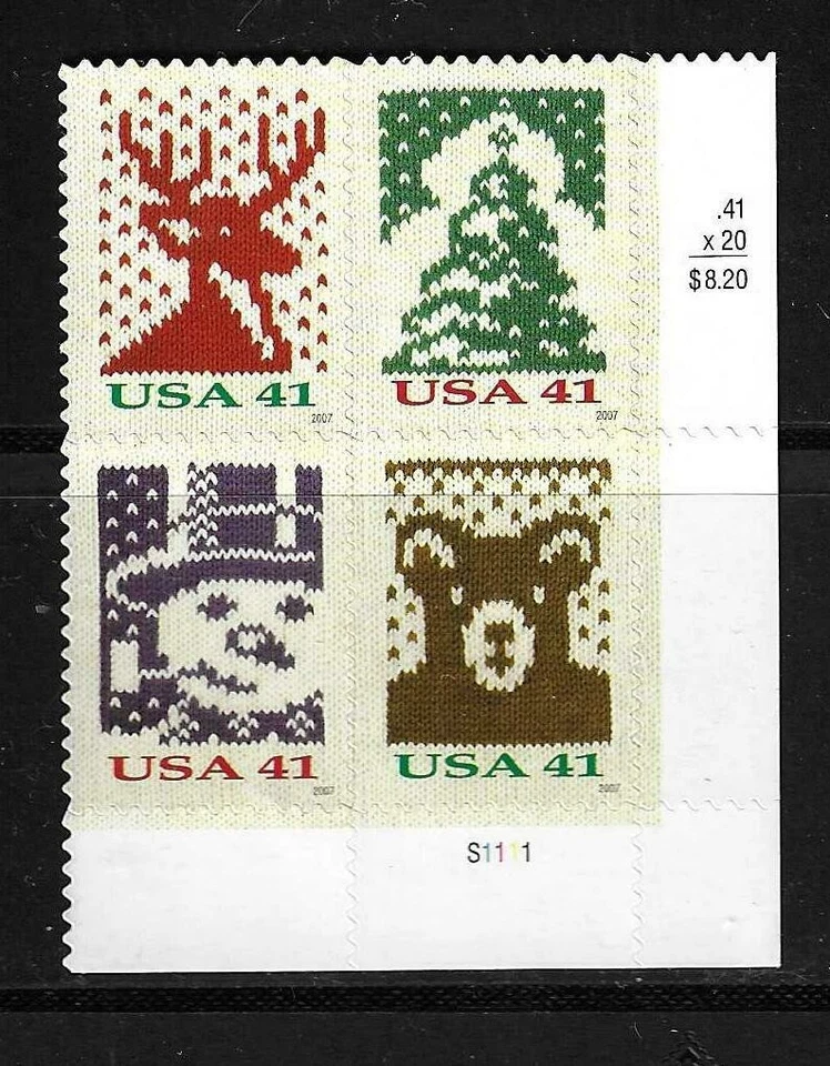 USA SC # 4207-4210 Christmas Knits , 2006 Christmas . MNH - Image 1 of 1