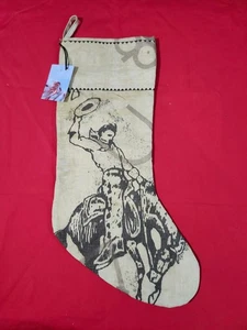Weihnachtsstrumpf Cowboy Bronco Reiter Pferd Vintage Print - Bild 1 von 3