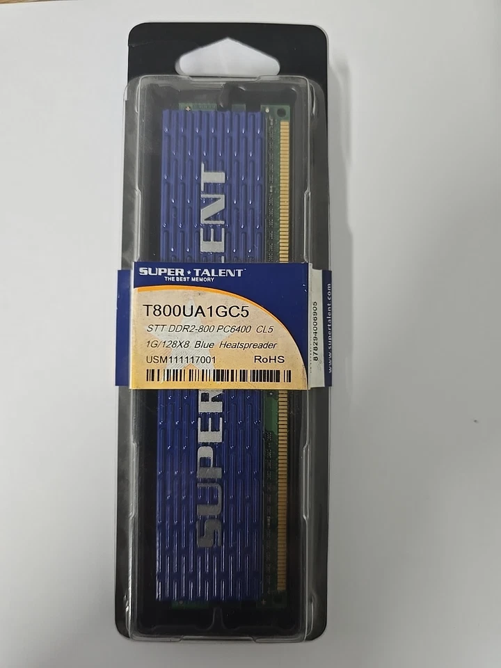 SUPER TALENT DDR2-800 PC6400 CL5  1GB/128x8 - Image 1 of 1