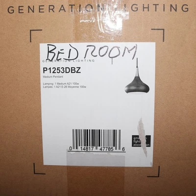 Generation Lighting Belle 1-Light Pendant Dark Bronze P1253DBZ - Image 1 of 4