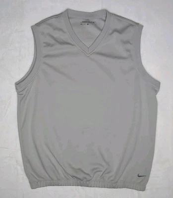 Nike Golf Dri-Fit Pullover V-Neck Vest Men's Large Gray Polyester Elastic Waist - Image 1 of 4