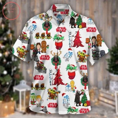 Camisa havaiana de Natal Star Wars - Imagem 1 de 2