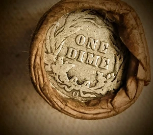 Wheat Mix Cent Roll • Vintage US Dime "O" & VF 1911 Lincoln Cent • Earlies / PDS - Picture 1 of 11