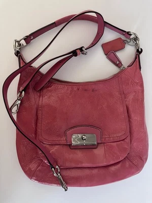 Coach Kristin Pink Coral Leather Convertible Hobo Shoulder CrossBody 19299 - Image 1 of 4