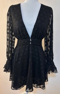 Vestido For Love & Lemons Talla Mediana Negro Moderno Love Manga Larga Mini - Imagen 1 de 13