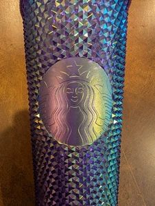 Starbucks - oil slick studded tumbler - Reflects Different Colors - Blue/Pink + - Picture 1 of 4