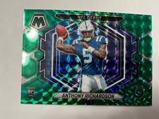🔥2023 NFL Mosaic ANTHONY RICHARDSON Rookie Debut Green Prizm Rookie Card SP