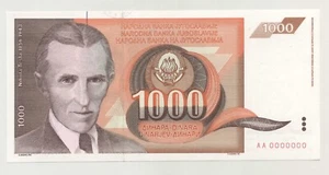 Yugoslavia 1000 Dinara 1990 Pick 107.s UNC Uncirculated Banknote Specimen Ref 1 - Picture 1 of 2
