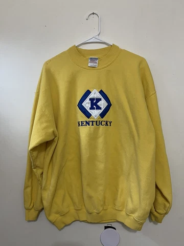 University of Kentucky Wildcats Vintage Sweatshirt Adult XL Yellow Gildan Tag 🐱 Cover