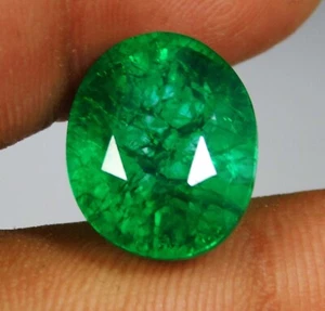GIE Certified Natural Colombian Green Emerald 8.64 Ct Oval Cut Loose Gemstone - Picture 1 of 4