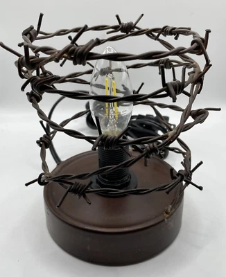 Rustic Ranch Country SCENTSY Diffuser Lamp Bronze Metal Barbed Wire *No Glass* - Image 1 of 4