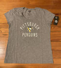 Pittsburgh Penguins Womens OTS Hanna Triblend Scoop Tee Shirt Large Grey NWT