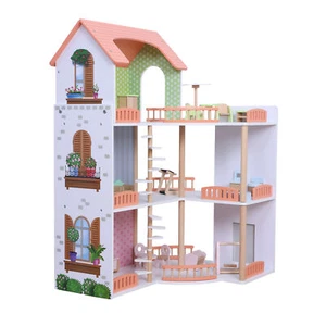 DIY Pretend-Play Doll House Kit with Furniture Accessories for Kids Age 3+ - Picture 1 of 15