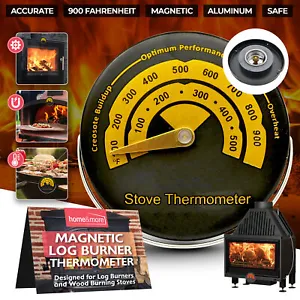 Magnetic Stove Thermometer Temperature Gauge For Flue Pipe Log Wood Burner Heat - Picture 1 of 7