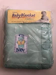 Vintage Mint Green Cuddletime Nursery Baby Crib Receiving Blanket Acrylic NEW - Picture 1 of 7