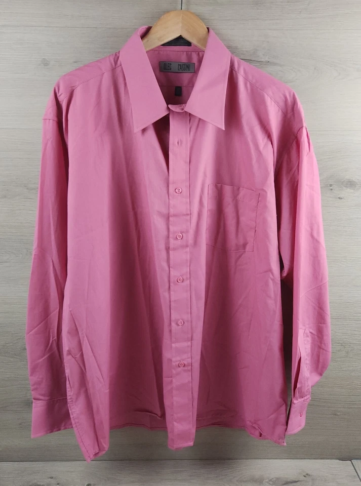 Camisa de vestir de colección Oleg Cassini para hombre 18,5 roja manga larga abotonada lisa nueva sin etiquetas Foto 1 de 4