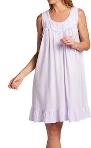 Eileen West Soft Cotton Modal Sleeveless Nightgown Sz M Lavender w/ Pintucks NWT - Picture 1 of 8