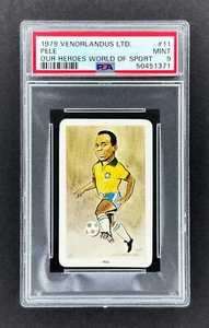 1979 Venorlandus Ltd. Our Heroes Flik-Cards #11 Pele (Brazil) PSA 9 MINT (A) - Picture 1 of 2