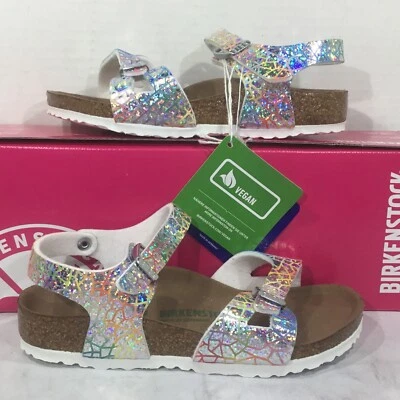 Birkenstock Youth Size 12 EU 30 Narrow Rio Hologram Silver Sandals Y23-1070 - Image 1 of 4
