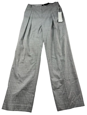 Calvin Klein платье брюки женщин размер 8 серый клетку широкие ноги плиссированные карьера новый - Изображение 1 из 4