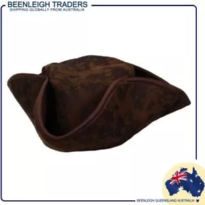 CARIBBEAN PIRATE TRICORN HAT Perfect For Costume Parties & Halloween Brand New - Picture 1 of 6