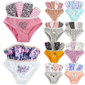 5 Pairs Girls Knickers Infants Kids 100% Cotton Briefs Pants Underwear Age 2-13 - Picture 1 of 33