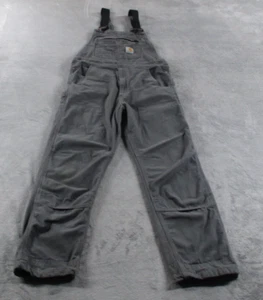 Carhartt Rugged Flex Bib Overalls Mens 32x34 Gray Double Knee Carpenter 102987 - Picture 1 of 15