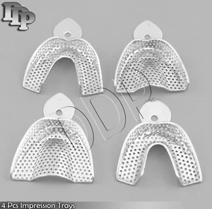 4 Pcs Impression Large Trays Upper Lower Dental Surgical Instruments - Bild 1 von 3