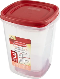Rubbermaid Easy Find Lids Food Storage Containers, Racer Red, 6-Piece Set - Picture 1 of 5