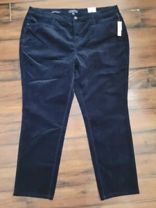 NWT Talbots Womens Corduroy Pants Size 22W Blue High Waist Straight Slimming NEW - Picture 1 of 12
