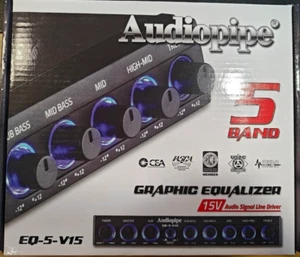 Audiopipe EQ-5-V15 5 Band Graphic Equalizer with Subwoofer Control NEW RETAIL - Picture 1 of 3