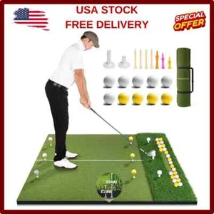 Tappetino da Golf Premium Dual-Turf con Vassoio per Palline, 5x4 FT Golf Colpire Tappetini Pratica - Foto 1 di 8