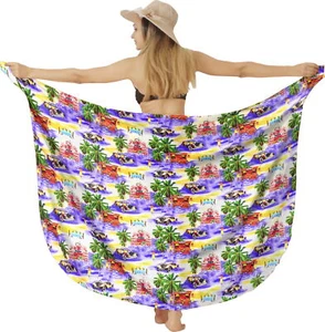 HAPPY BAY Women's Beach Bathing Towel Casual Long Sarong 78" X 39" Violet_V910 - Picture 1 of 3