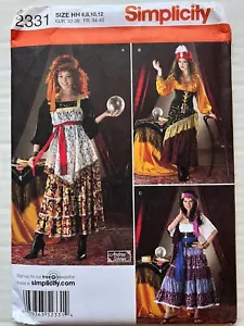 Pattern Simplicity 2331, misses’ costumes, fortune teller, boho, skirt, sz 6-12 - Picture 1 of 2