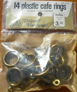 (14) Vintage Brass Bronze Colored 3/4" Round Eyelet Curtain Ring Drapery *RESIN* - Picture 1 of 2