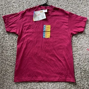 Vintage Hanes Oversized Fit T-Shirt Color Cranberry Medium New with Tags 1991 - Picture 1 of 10