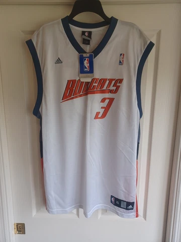 RARE NWT  CHARLOTTE BOBCATS #3 GERALD WALLACE ADIDAS WHITE NBA JERSEY SIZE XL Cover