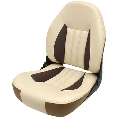 Asiento de pesca plegable Lowe Boat 2395392 | Temppress beige marrón con logotipo Foto 1 de 4