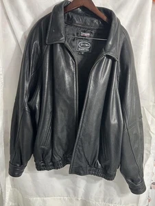 Echtleder Bomberjacke mit durchgehendem Reißverschluss Größe 2X schwarz - Bild 1 von 8