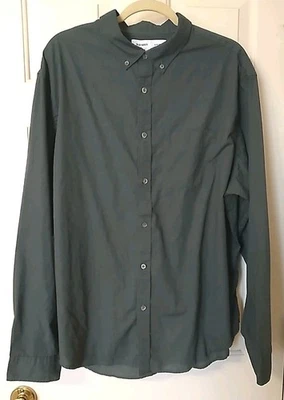 Camisa Old Navy Hombre Talla XXL DK Azul Verde Manga Larga Botón Dn Calce Ajustado Foto 1 de 4