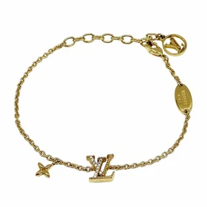 Louis Vuitton Bangle Strass Bracelet LV Iconic M00587 Gold-tone Chain With Box - Picture 1 of 8