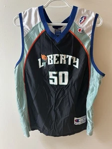 Vintage New York Liberty Rebecca Lobo #50 Jersey Champion L Basketball 90s WNBA - Picture 1 of 2